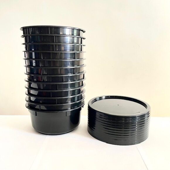 (12) Plastic Microwave Safe 24oz Noodle Soup Bowls w Lids Set - Picture 2 of 15